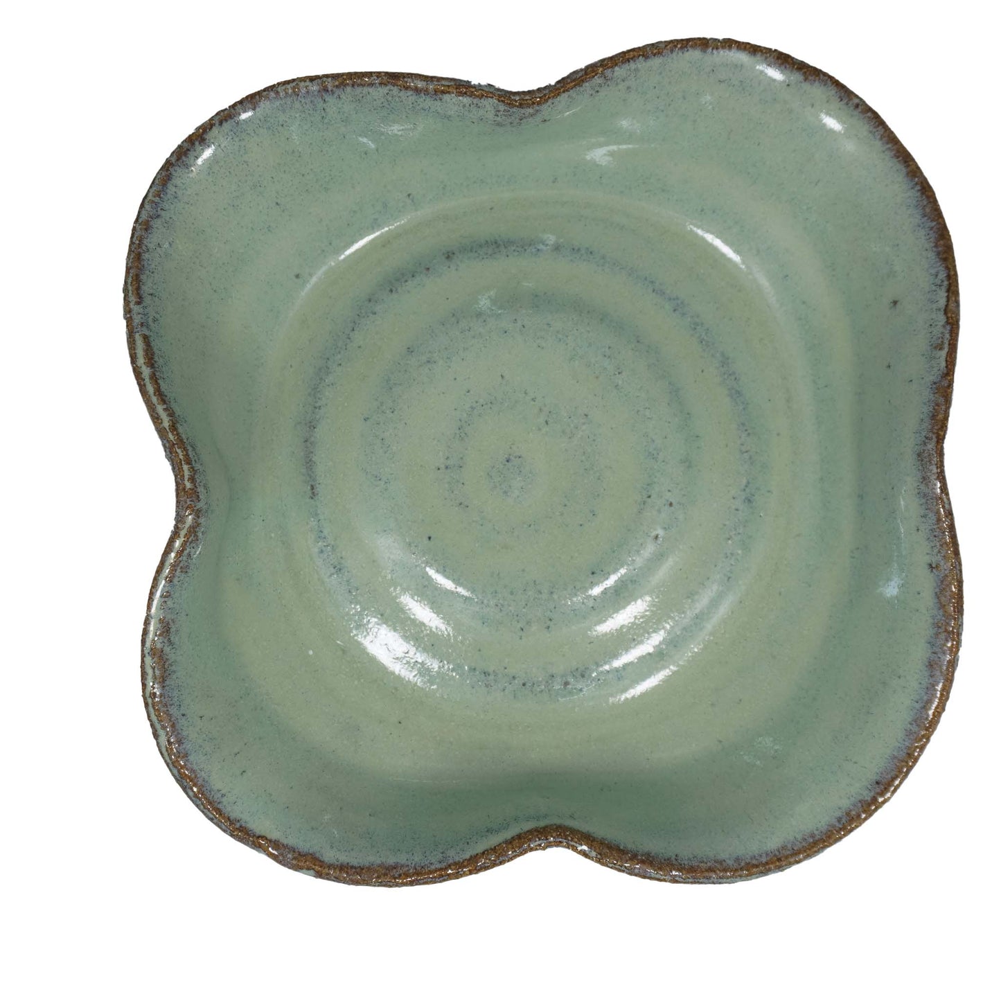 Mint Green Quatrefoil Ceramic Dish