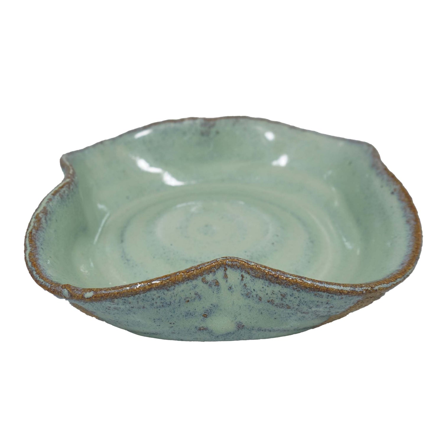 Mint Green Quatrefoil Ceramic Dish