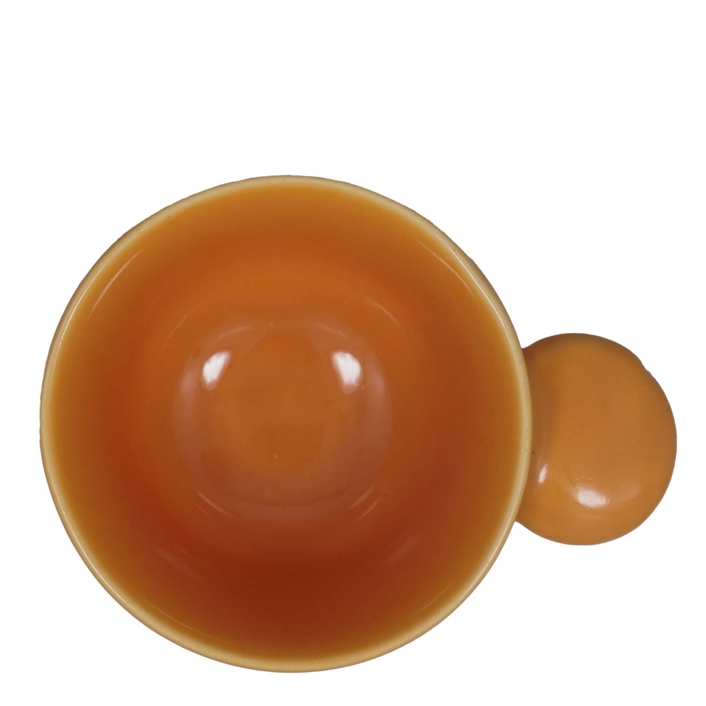 Orange Ceramic Mug with Round Handle