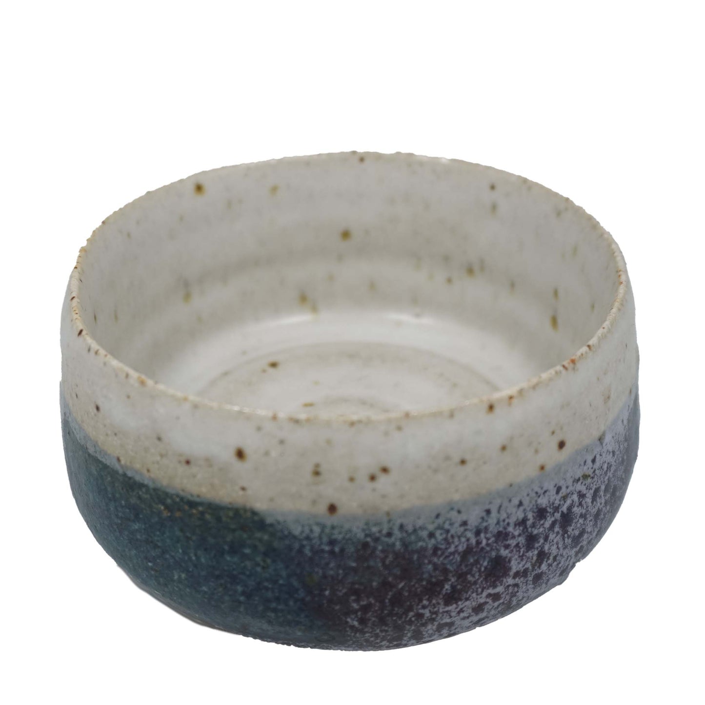 Two-Tone Ceramic Bowl with Blue Base